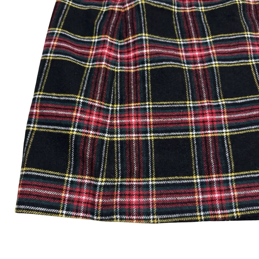 NEW J Crew Factory 14 Mini Skirt Plaid Wool Blend A Line A-Line Holiday